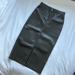 Aritzia Faux Leather Midi Skirt